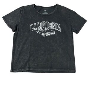 NWT Black California Graphic Crop Top size XL